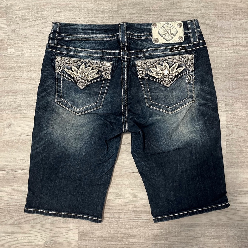 Miss Me Dark Blue Denim Shorts